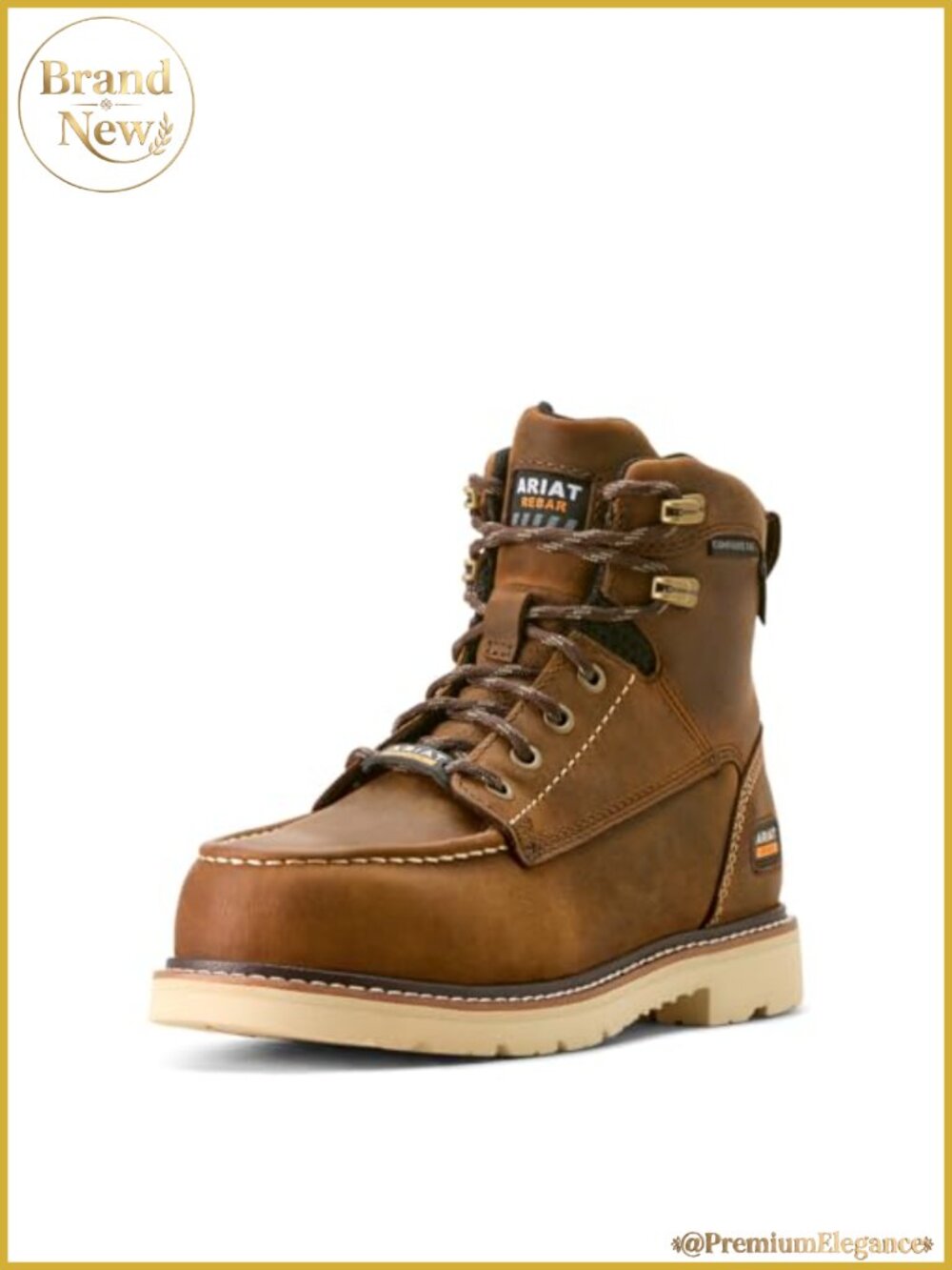 Waterproof Composite Toe Work Boot Leather ASTM EH Slip Resistant